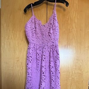 Lavendar lace overlay sundress. Perfect for graduations and spring/summer events